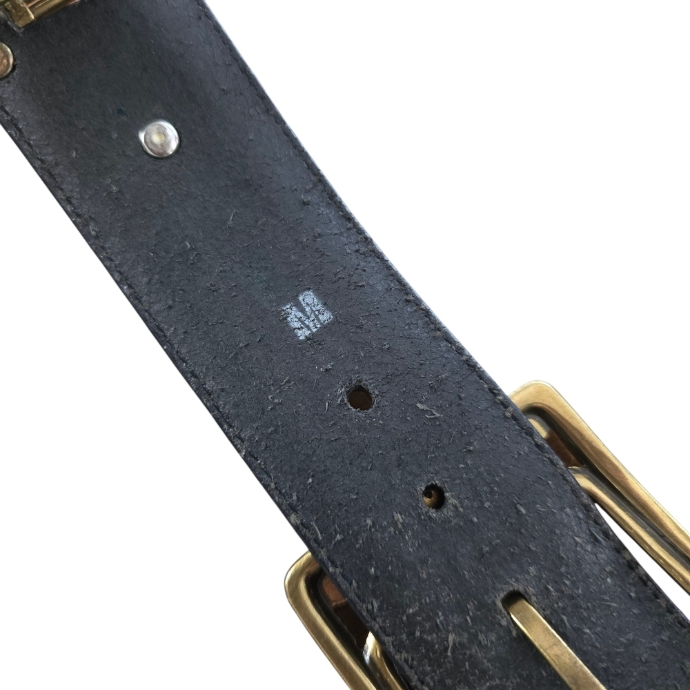 Brighton Black Leather Scroll Link Belt Gold Tone Accents Size M Style 49013 USA - Picture 10 of 11